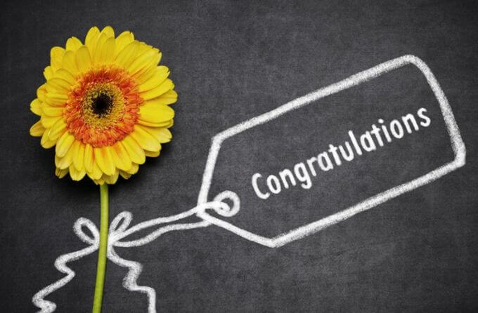 Congratulations with a sunflower