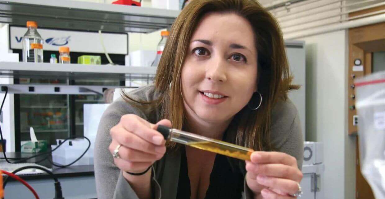 Photo of Michelle holding a tube of fungi